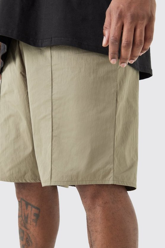 Plus Nylon-Shorts mit elastischem Bund