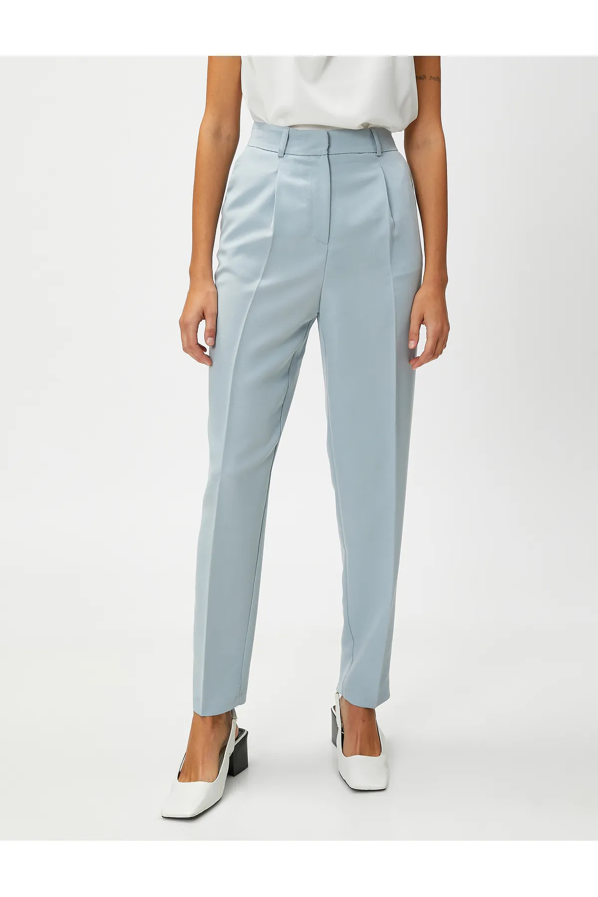 Koton  Zigarettenhose, Taschenfalte, Modalmischung