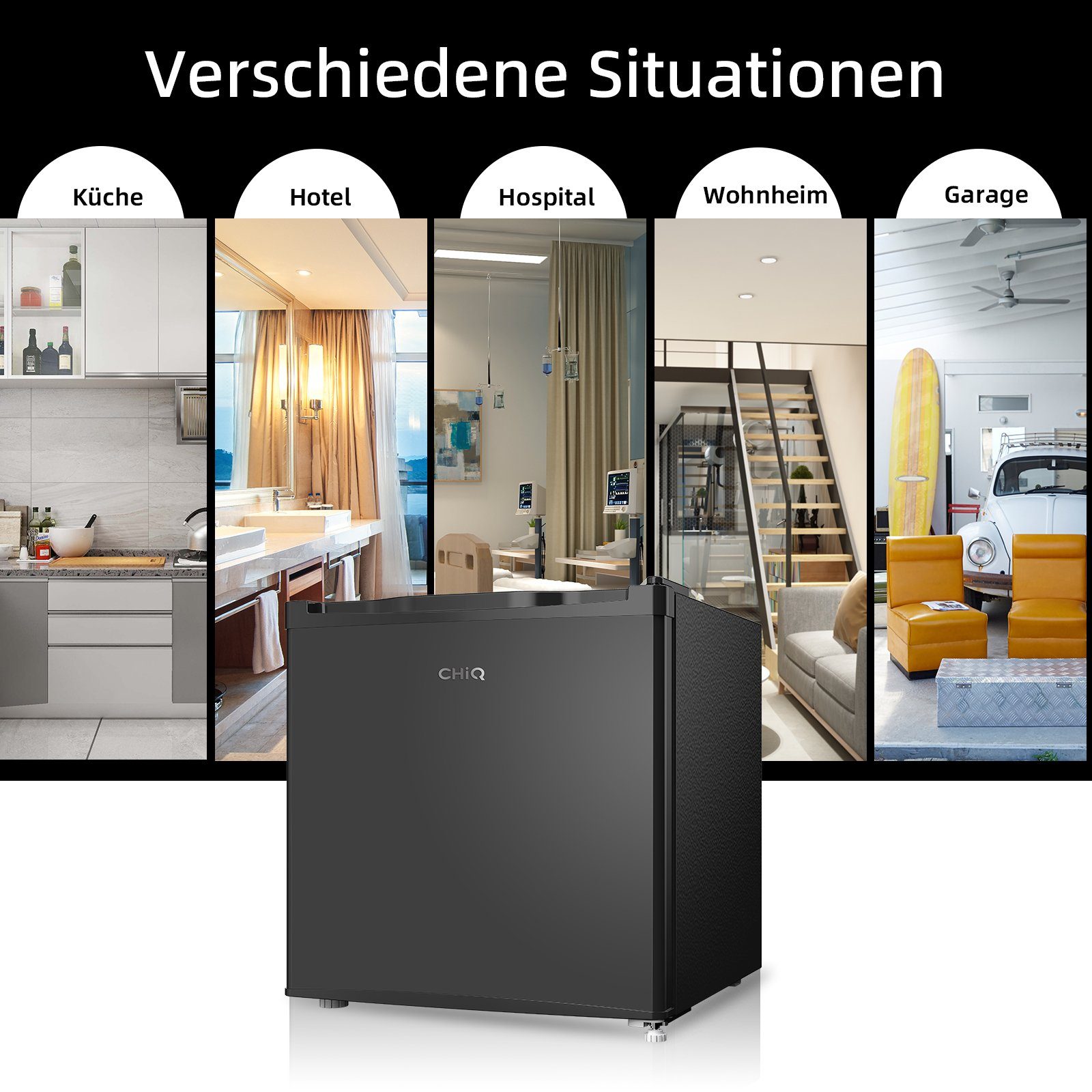 CHiQ Gefrierschrank CSD31D4E, 44.7 cm hoch, 47.4 cm breit, 31L,Mini Bar,4-Sterne-Gefrier,12 Jahre Garantie auf den Kompressor