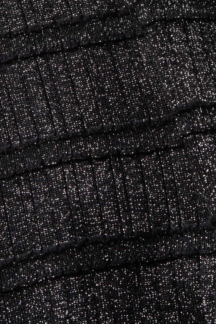 Kurzer Pullover im Glitzerlook mit Stehkragen