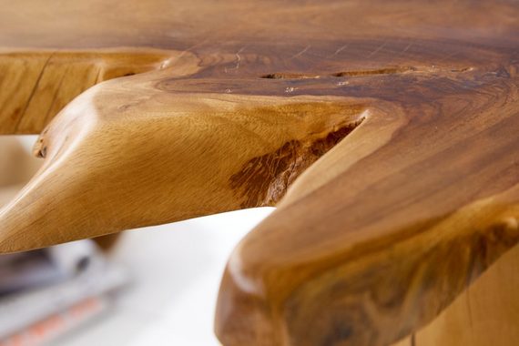 riess-ambiente Beistelltisch ROOT 53cm natur, Nachttisch · Massivholz · Hocker · mit Jahresringen · Teakholz