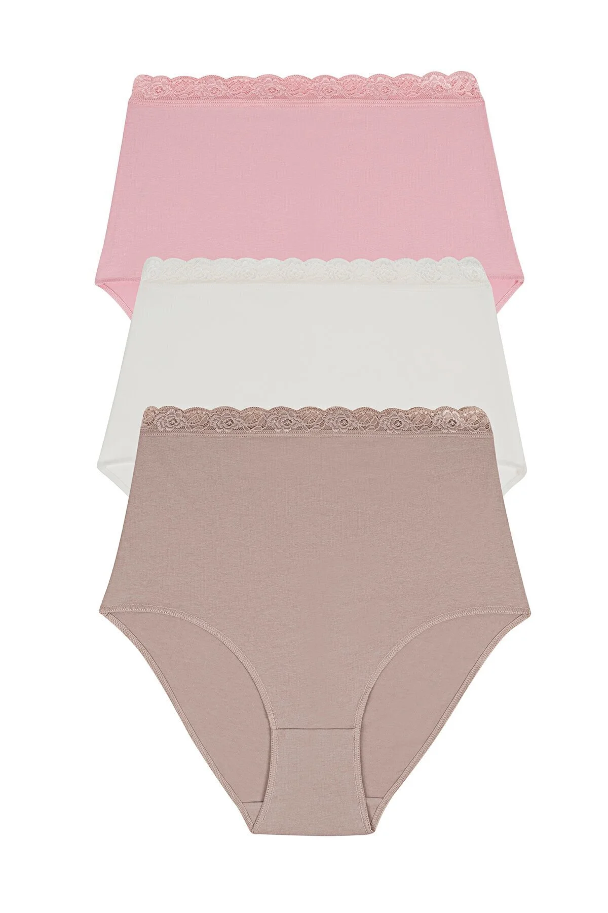 SUWEN  3er-Pack Slip-Slips aus Baumwolle mit hoher Taille