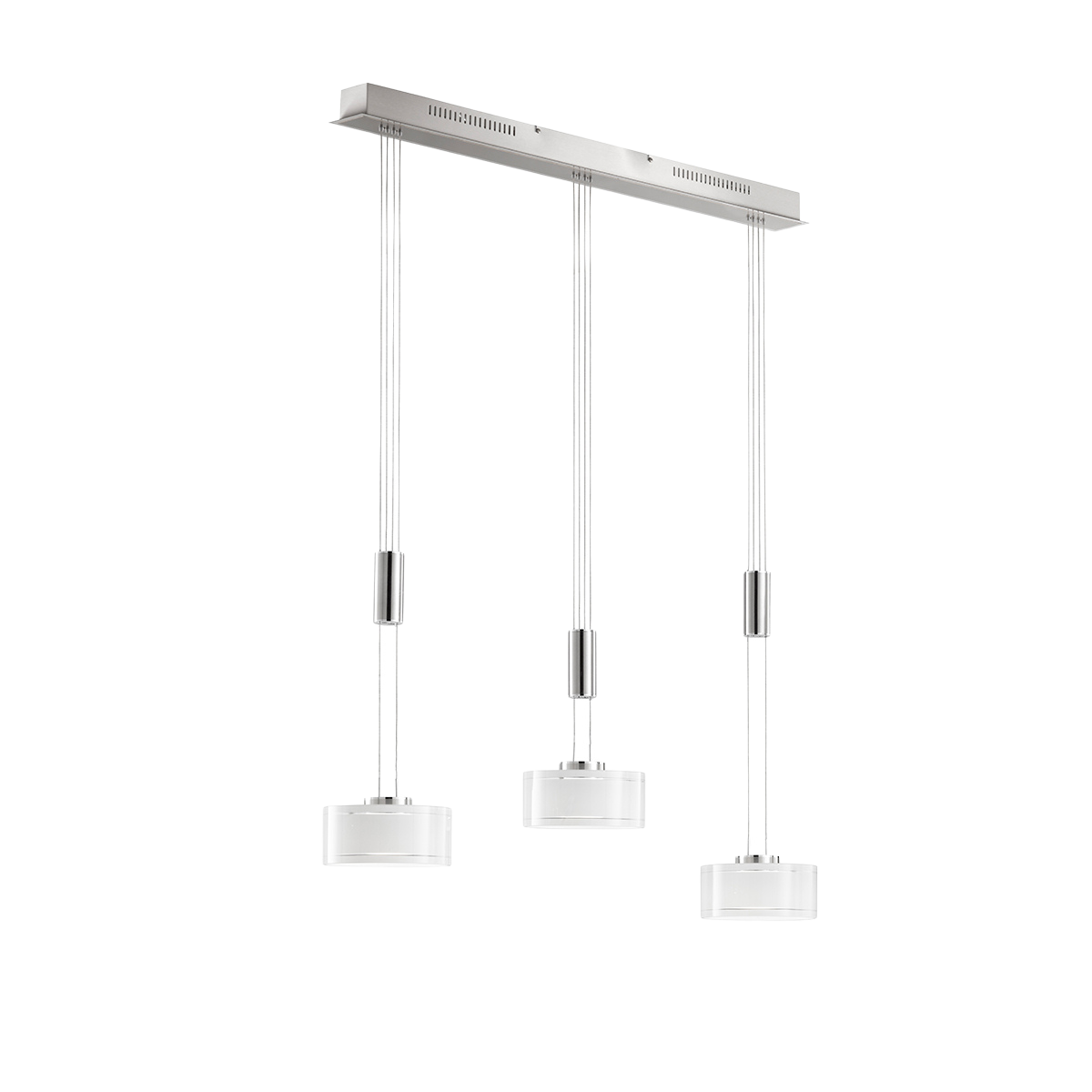 Fischer & Honsel 3-flg LED Pendelleuchte Lavin Nickel Matt