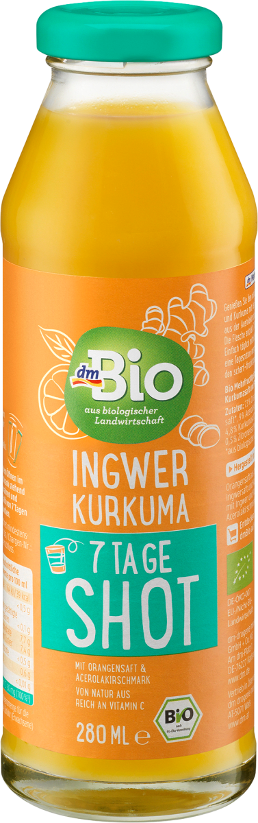 7 Tage Shot Ingwer Kurkuma, 280 ml