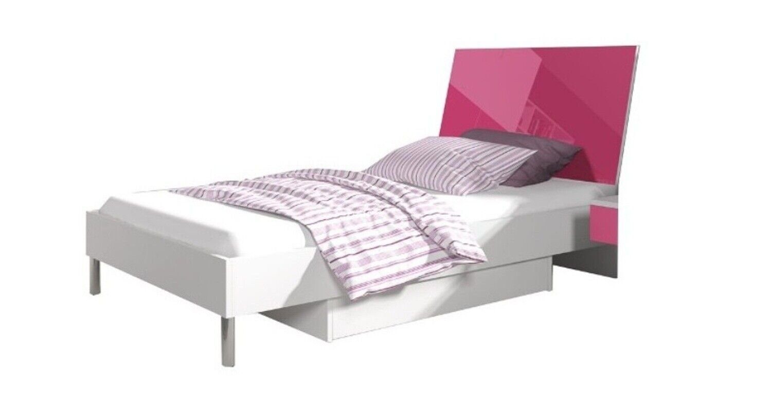 JVmoebel Jugendzimmer-Set Rosa Set Bett Nachttisch Schrank Schreibtisch Bücherregal Neu 5tlg.