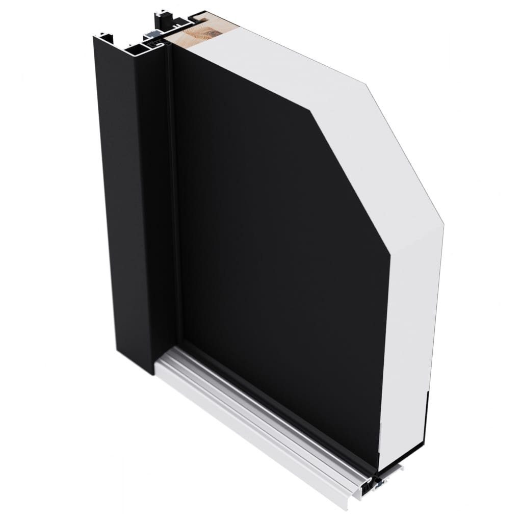 vidaXL Zimmertür Haustür Anthrazit 100x200 cm Aluminium