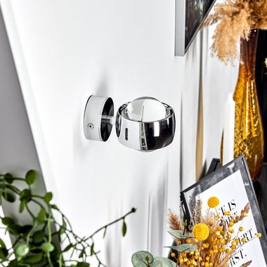 hofstein Wandleuchte Osacca Wand-Lampe, halbrunde Designer-Effektlampe in modernem chrom, ohne Leuchtmittel, mit Schlitzen, die Wandbeleuchtung funktioniert mit LED oder Halogen