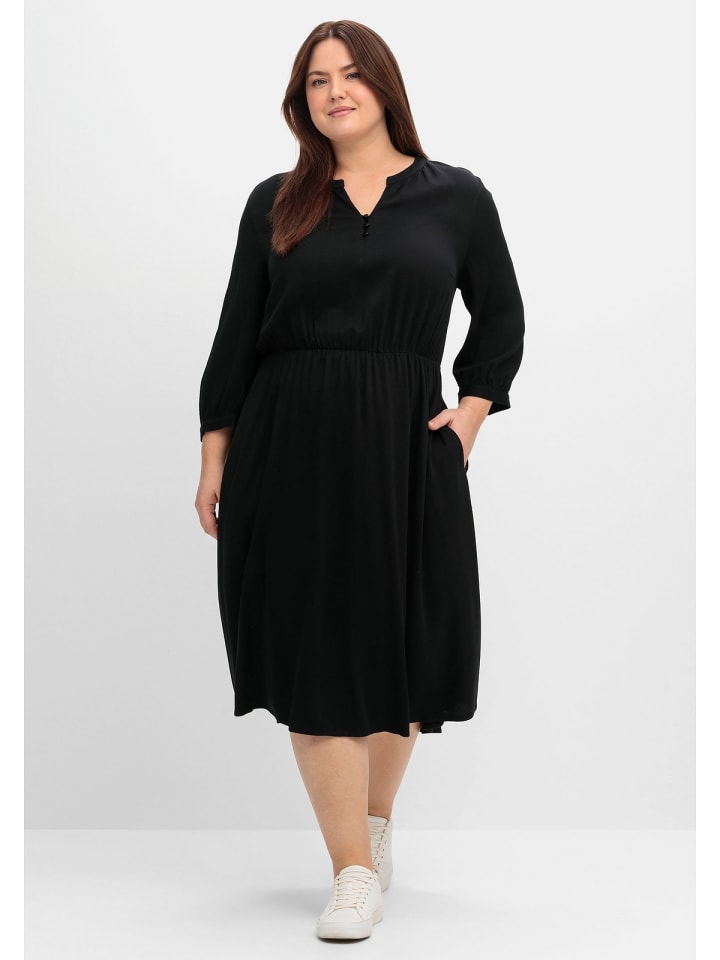 sheego Tailliertes Kleid in schwarz günstig kaufen