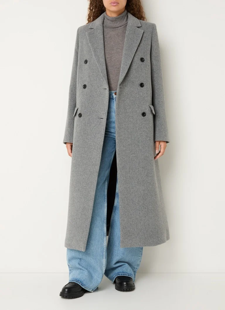 SAMSØE SAMSØE Double-breasted coat in wool blend