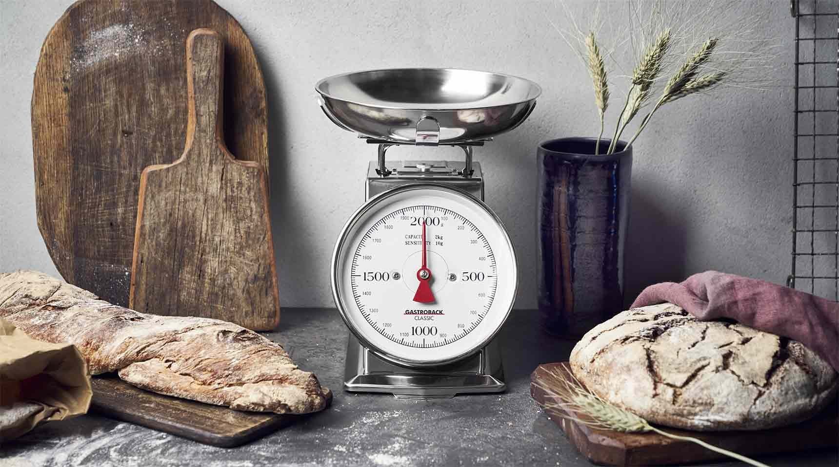 Gastroback Küchenwaage GASTROBACK 30102 Classic Waage, Küchenwaage 2 kg mit Tara-Funktion