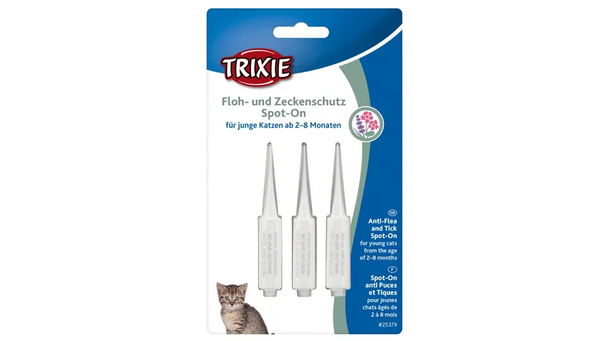 Trixie Floh/Zeckenschutz Spot-On** für Katzenkinder von 2 - 8 Monaten Inhalt: 3 x 0,6 ml 1.8 g