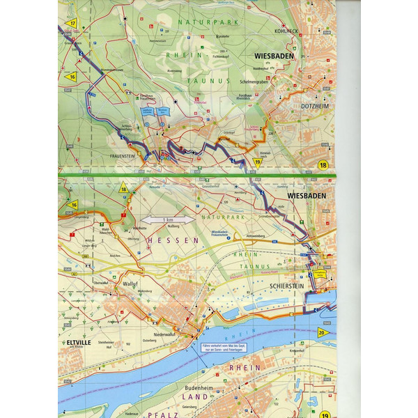 Wanderkarte Rheinsteig 02. Lahnstein - Wiesbaden 1 : 25 000 - Wanderkarte