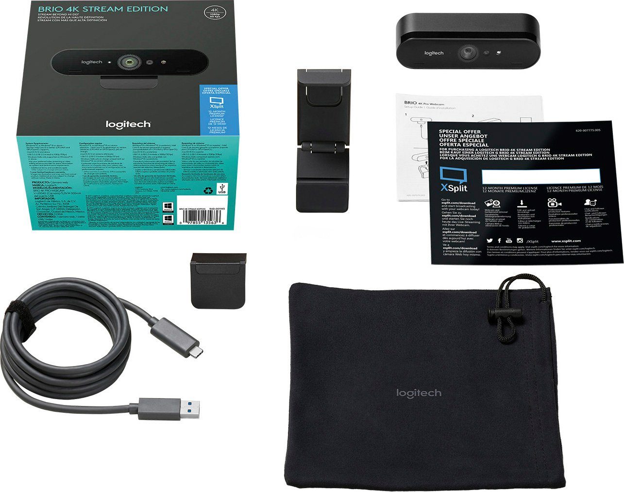 Logitech BRIO 4K STREAM EDITION Webcam (4K Ultra HD, IrDA (Infrarot)