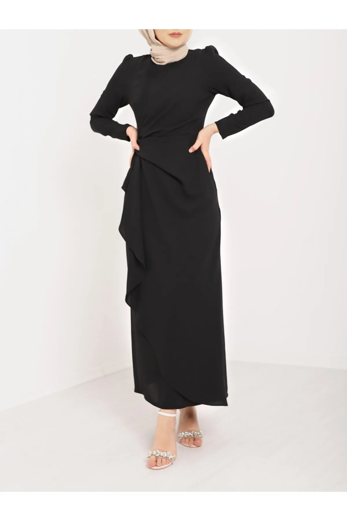 Modamorfo  Asymmetrisches Kreppkleid mit Aller-Front und Rock
