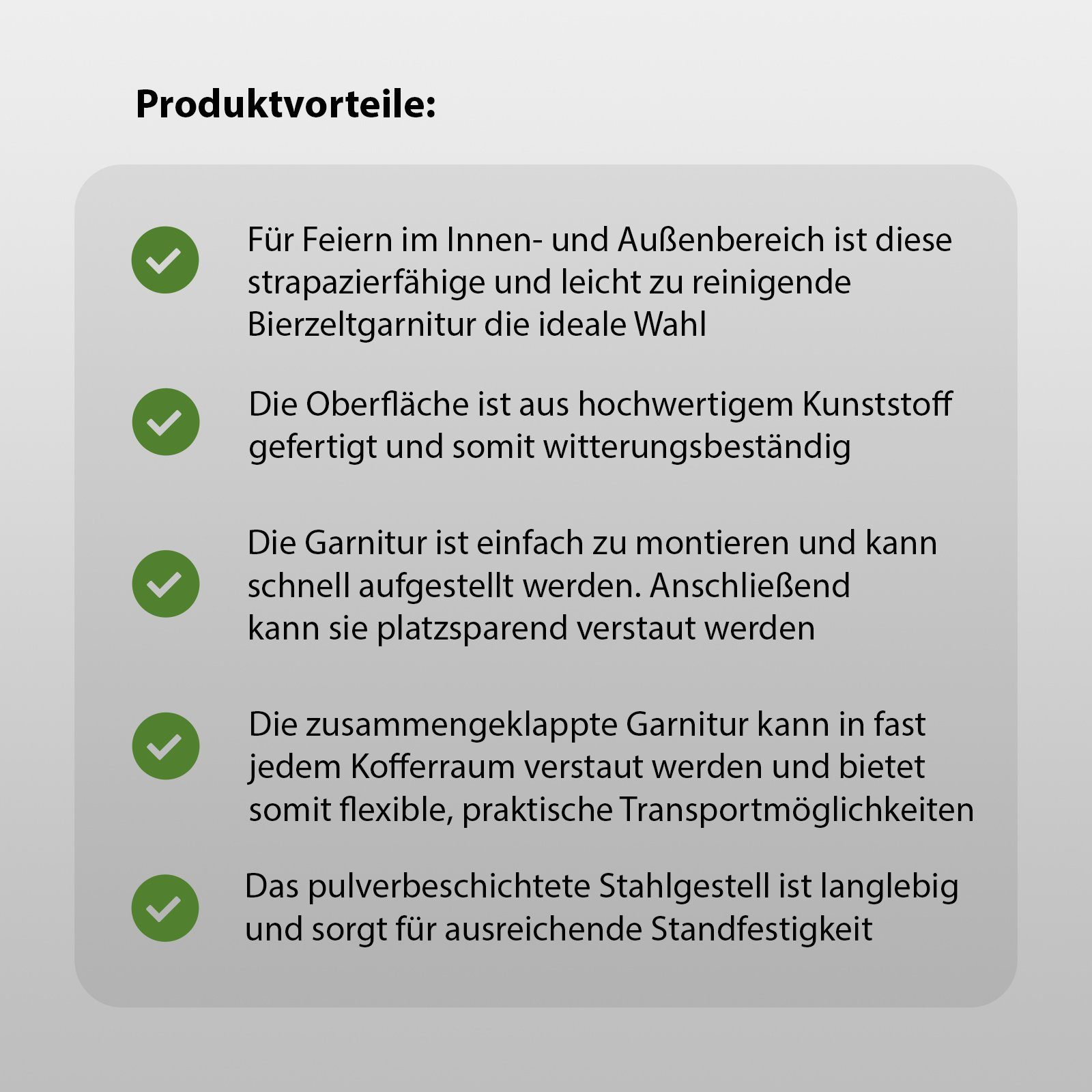 TRUTZHOLM Bierzeltgarnitur Bierzeltgarnitur graue Holzoptik Festzeltgarnitur 180x75cm klappbar, (1x Produkt / 2x Produkt, 3-tlg)