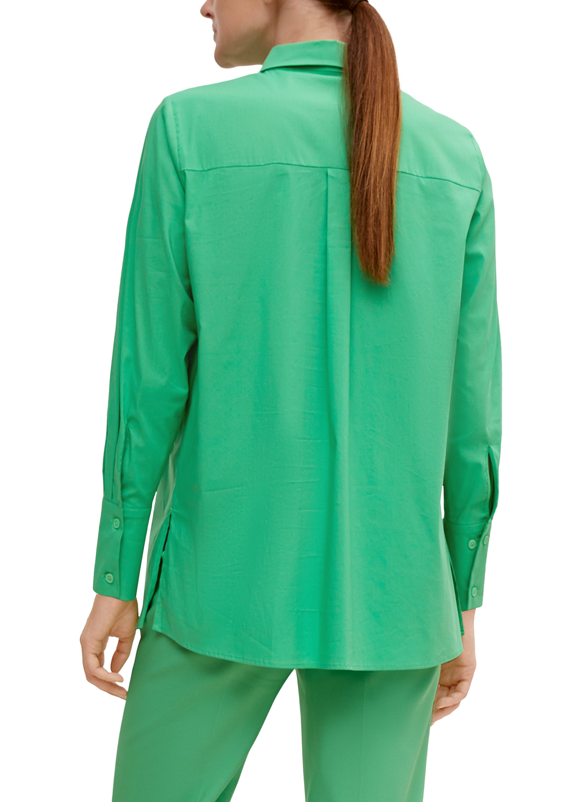 Comma Langarmbluse Longbluse aus Popeline