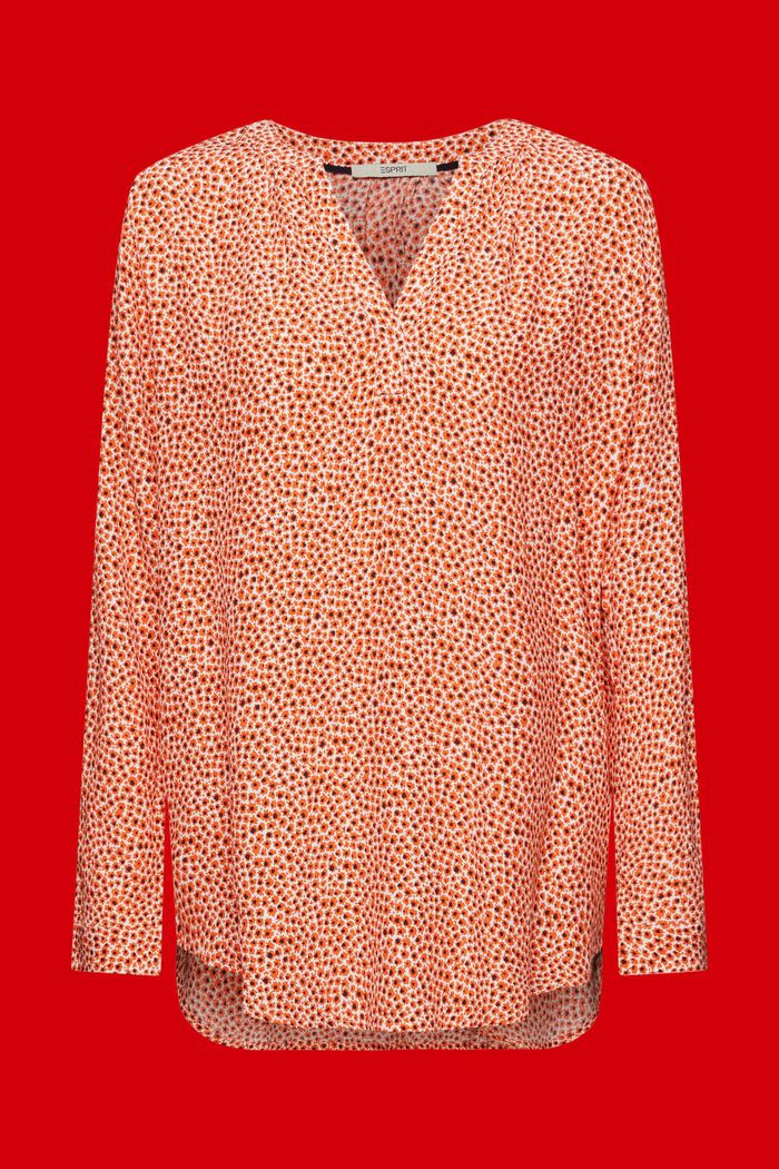 Florale Bluse mit V-Ausschnitt