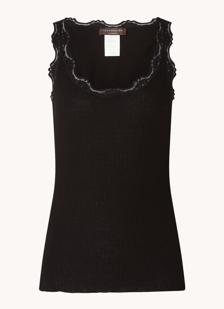 Rosemunde Tank top in silk blend with lace
