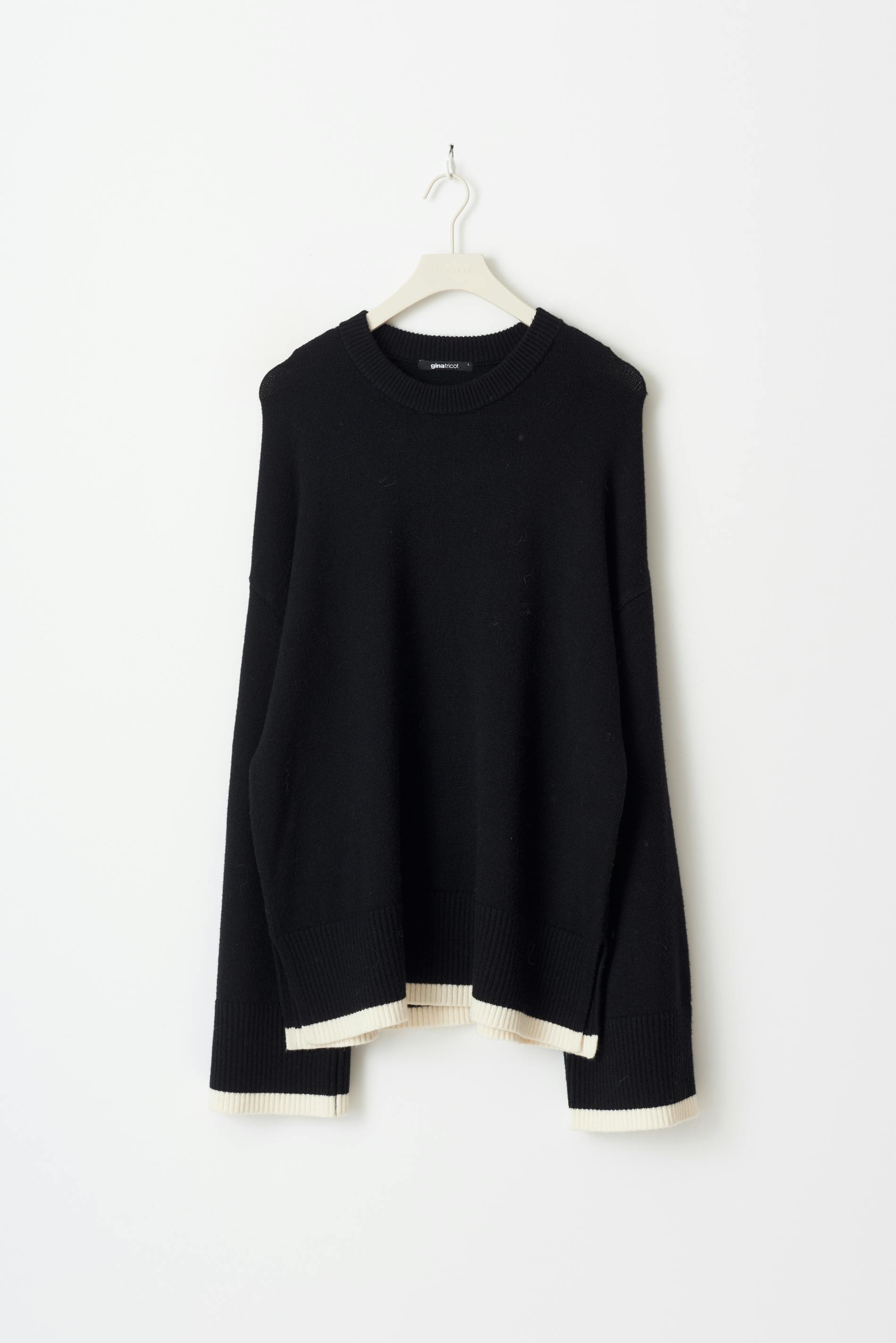 Contrast knit sweater