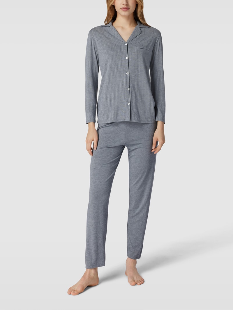 Pyjama mit Streifenmuster in mittelgrau