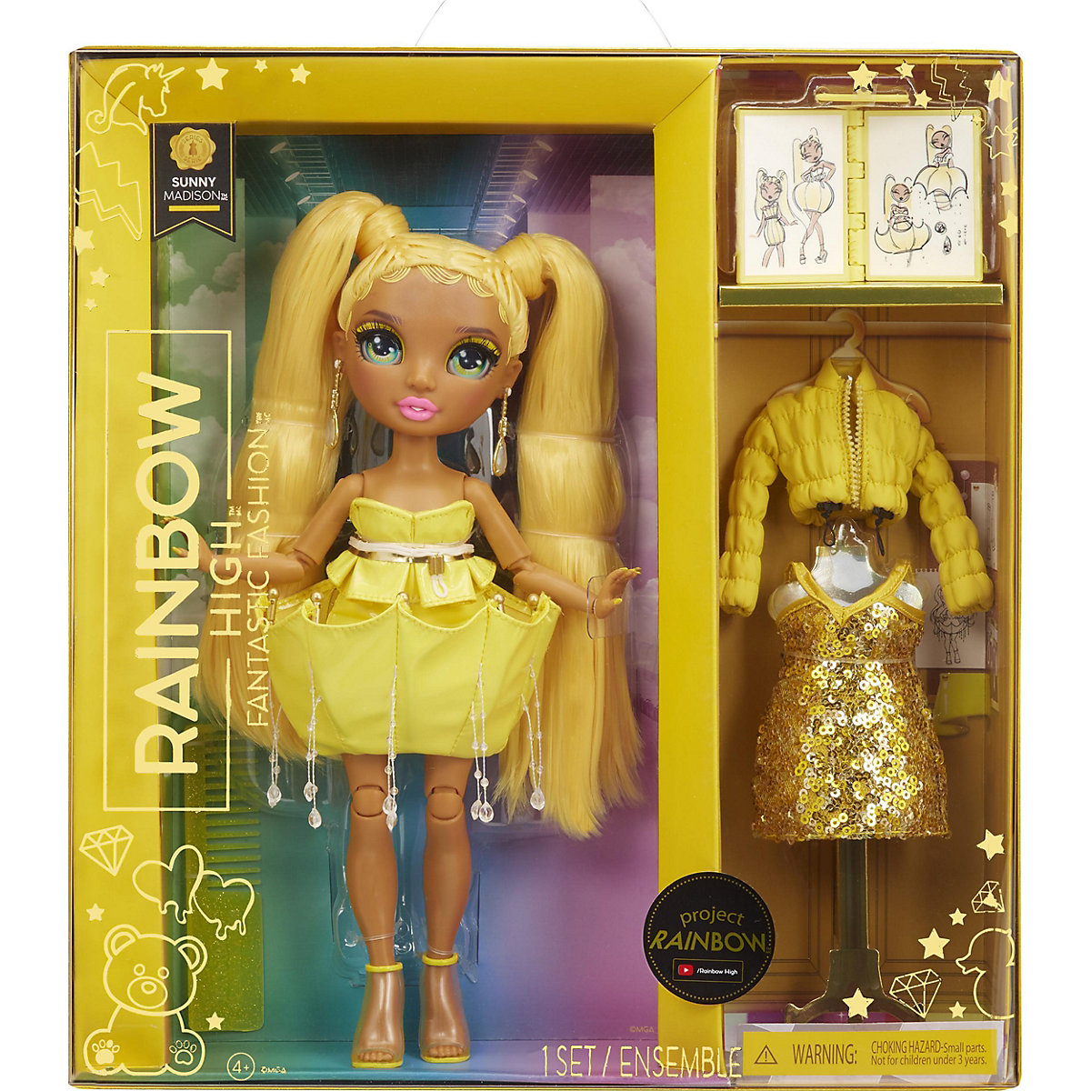 Rainbow High Fantastic Fashion Doll- Sunny (yellow)