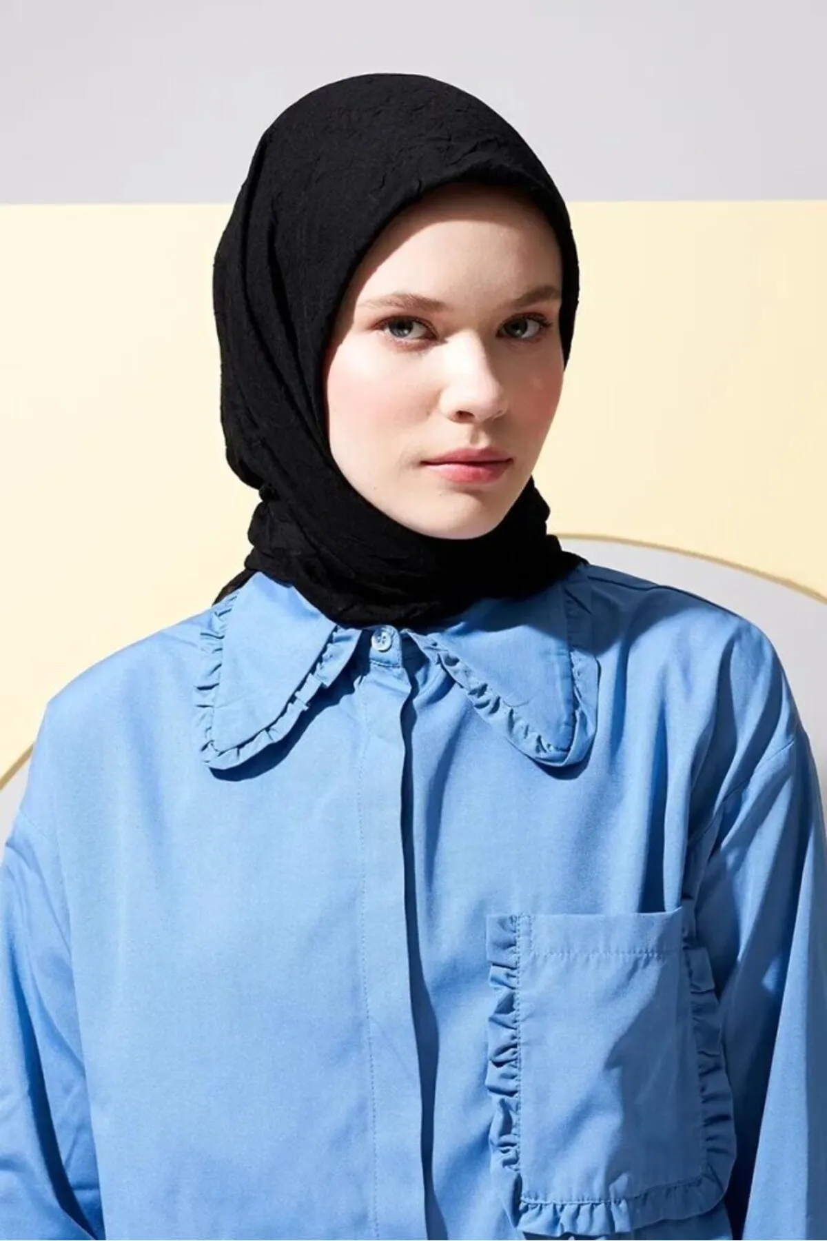 SOYTEMİZ  Hijab Damen-Schal aus Bio-Bambus, Schwarz