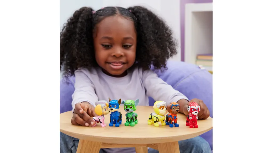 Spin Master - PAW Patrol: Der Mighty Kinofilm, Geschenkset mit 6 Superhelden-Spielfiguren