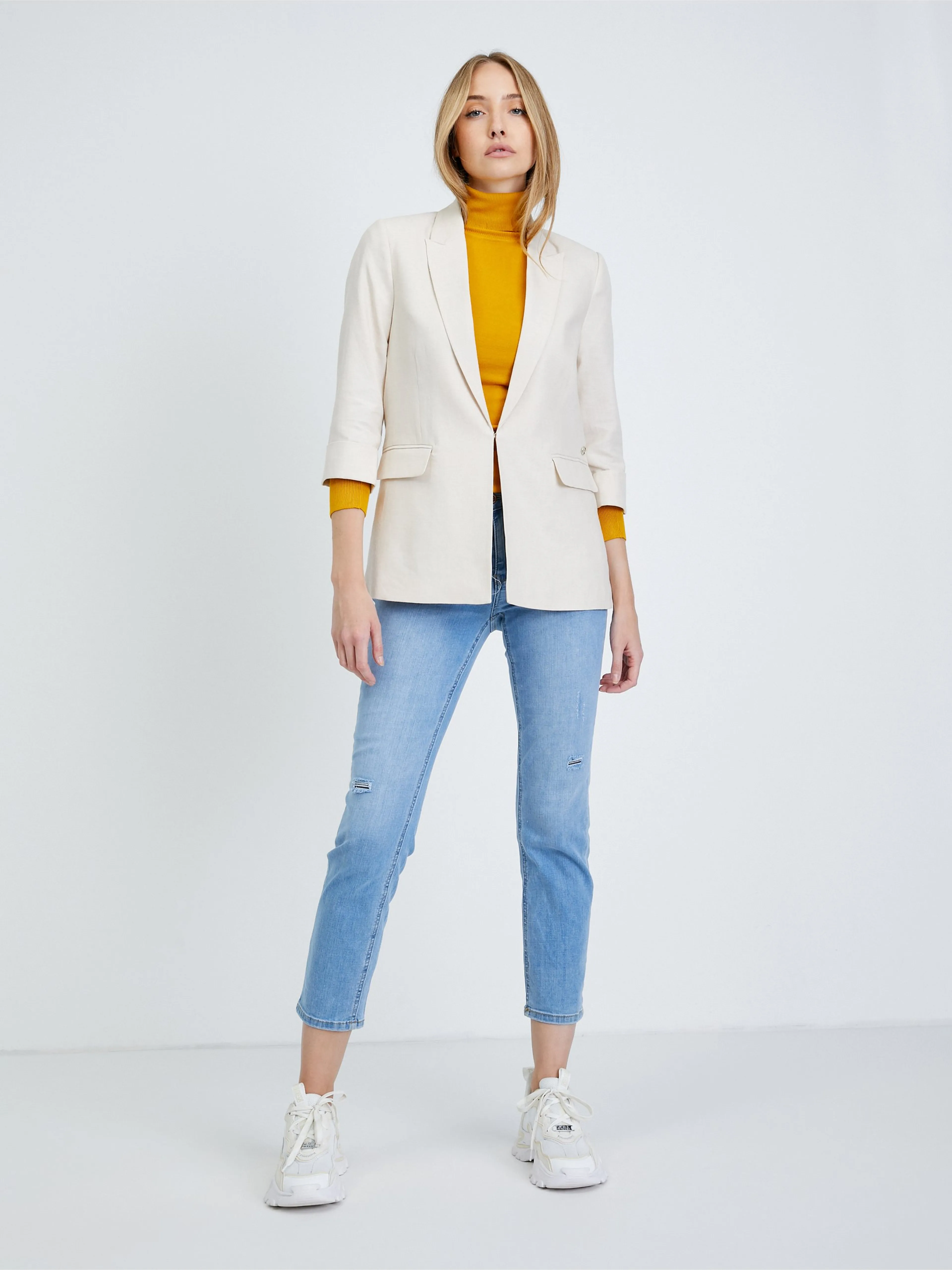Beige Leinensakko ORSAY