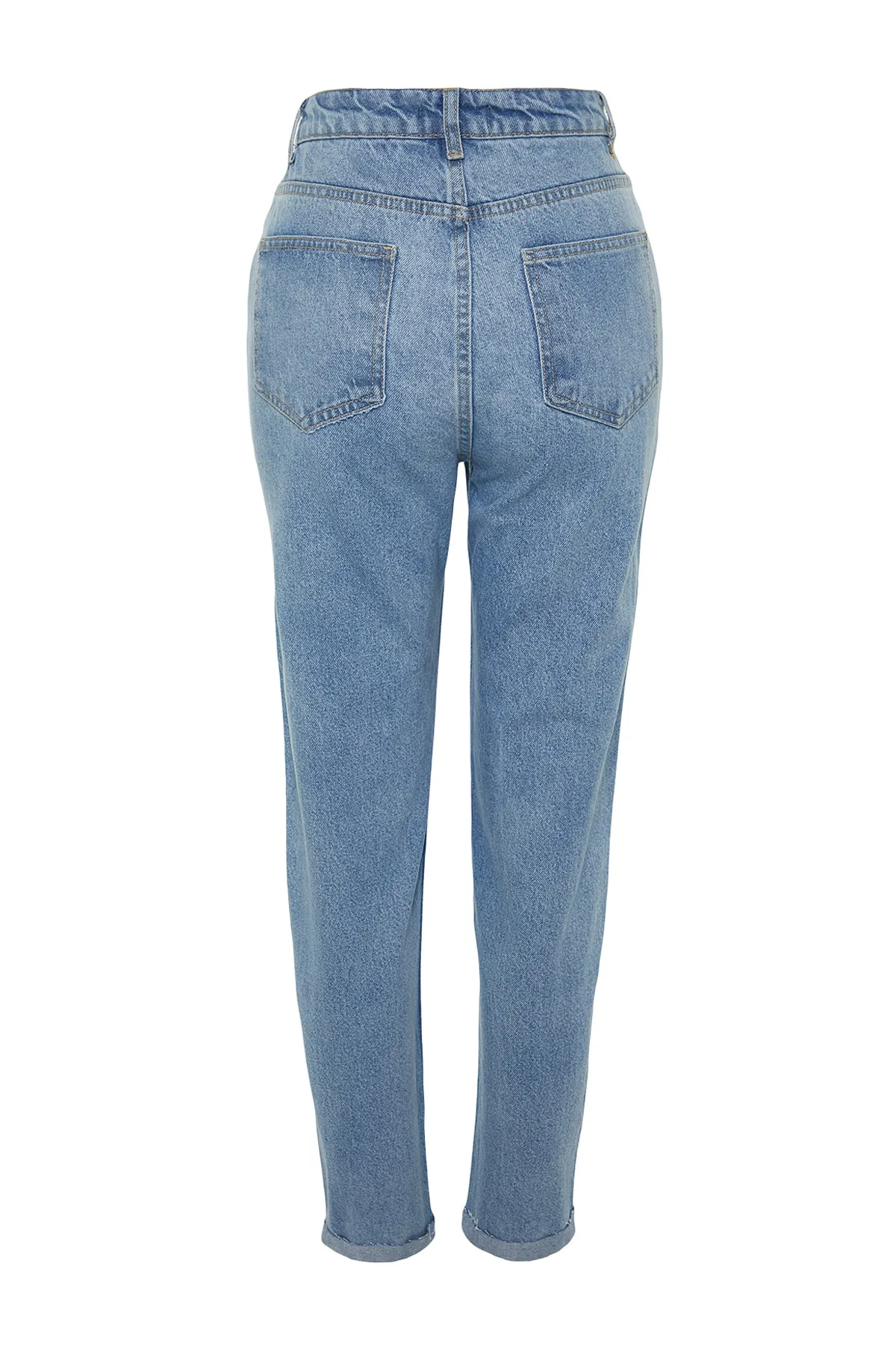 Trendyol Collection  Hellblaue zerrissene High-Bel-Mom-Jeans TWOSS23JE00230
