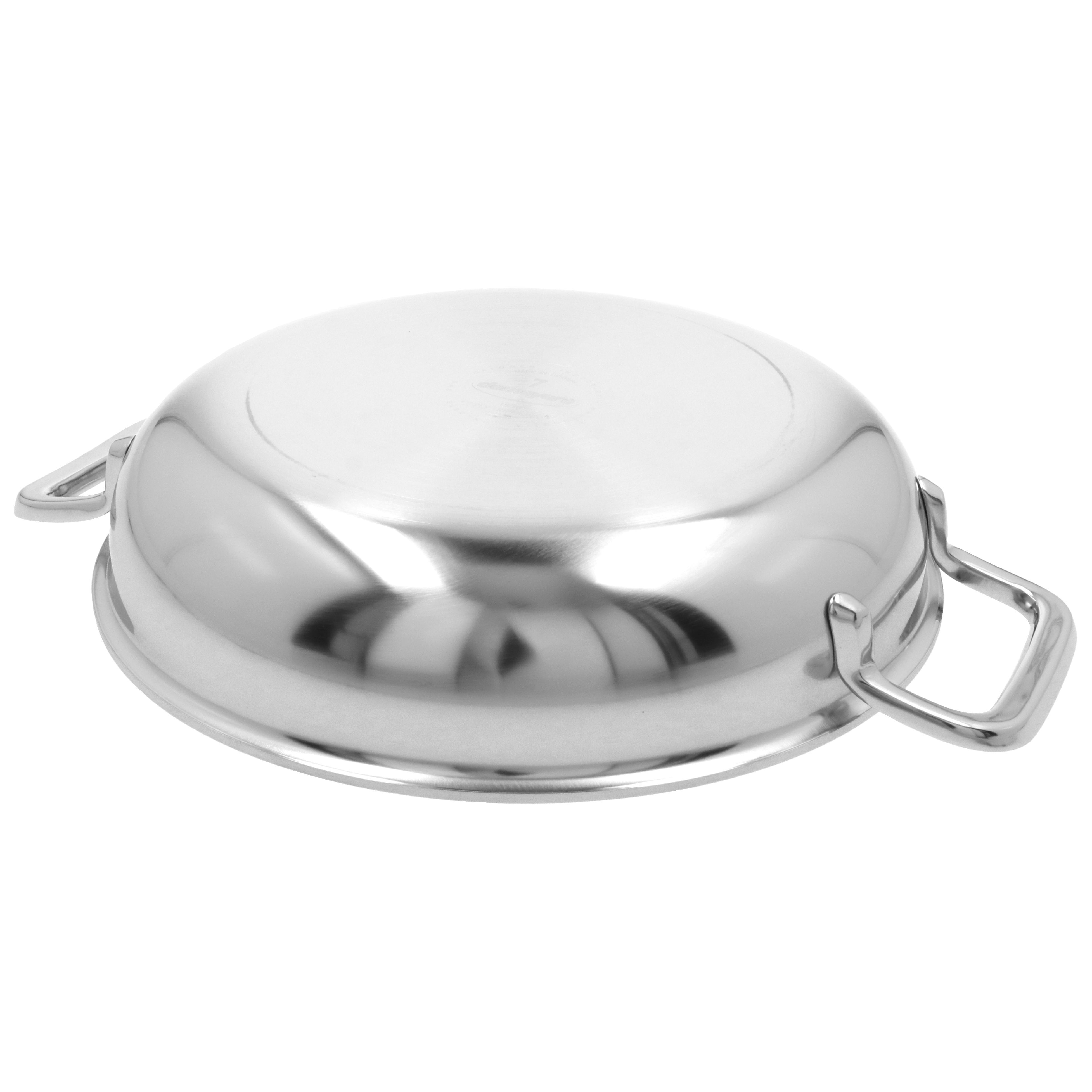Bratpfanne mit 2 Griffen 24 cm, 18/10 Edelstahl, Silber