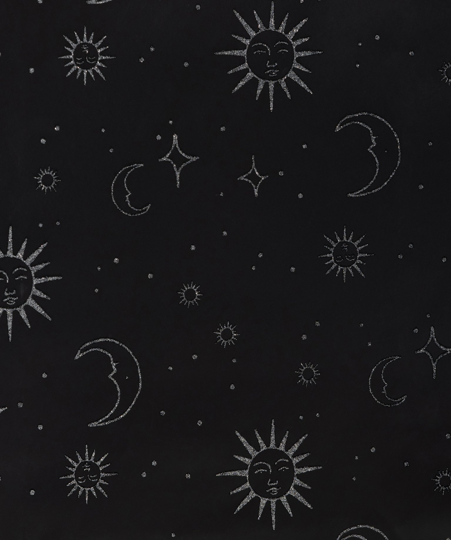 Sac cadeau grand format à motif astral pailleté noir | GEMO