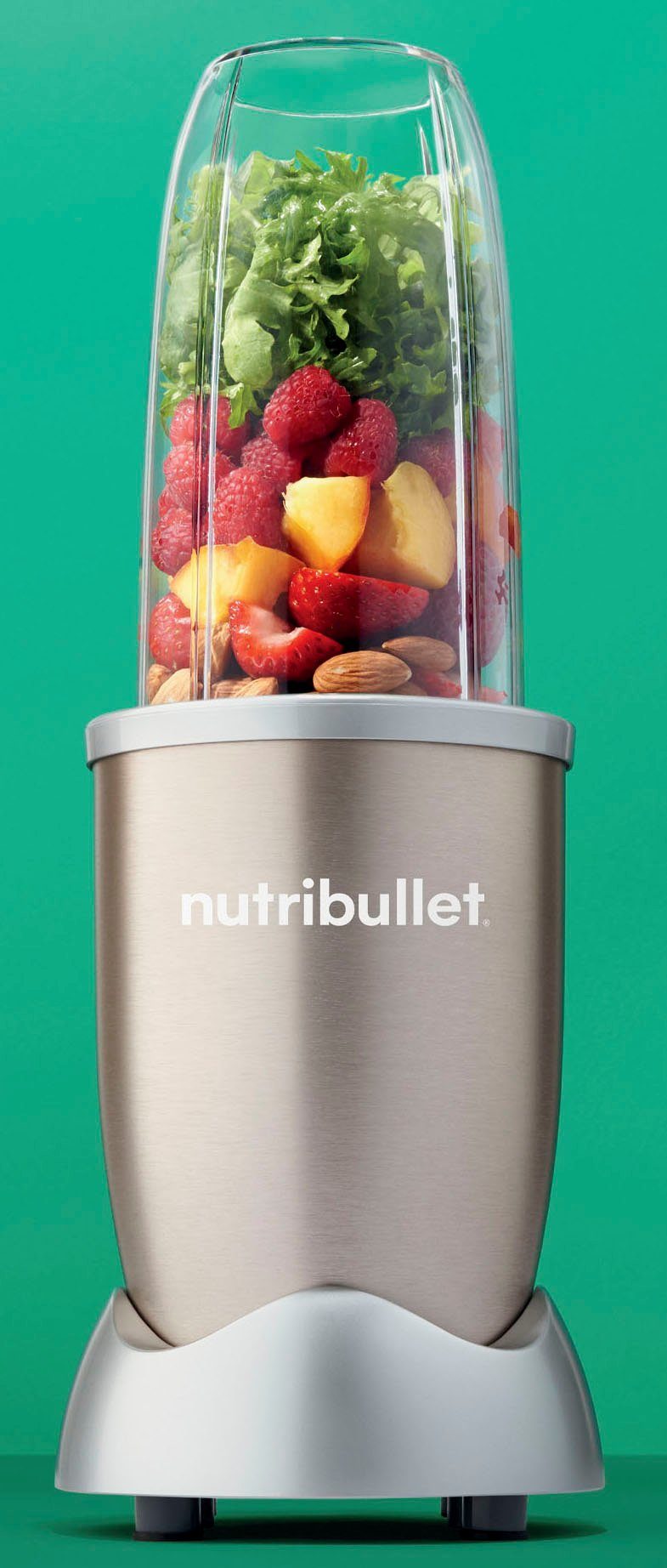 nutribullet Smoothie-Maker NB907CP, 900 W, Standmixer, Multifunktionsmixer inkl. 2 Trinkbecher, Champagner