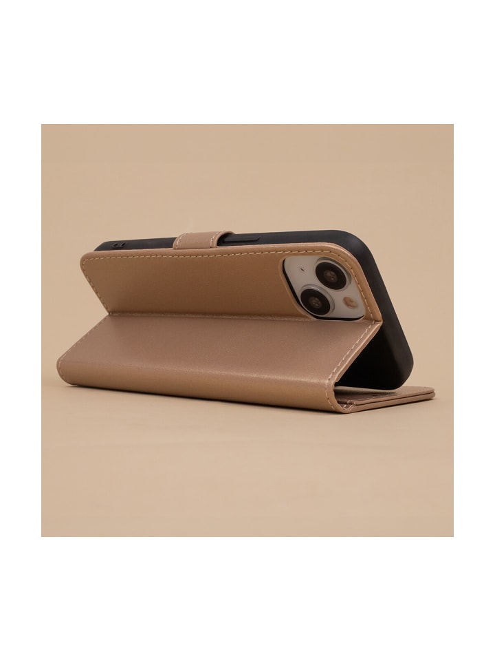 COFI 1453 Smart Classic Magnet Hülle Standfunktion kompatibel mit iPhone 16 Pro Max Gold in Gold günstig kaufen XL