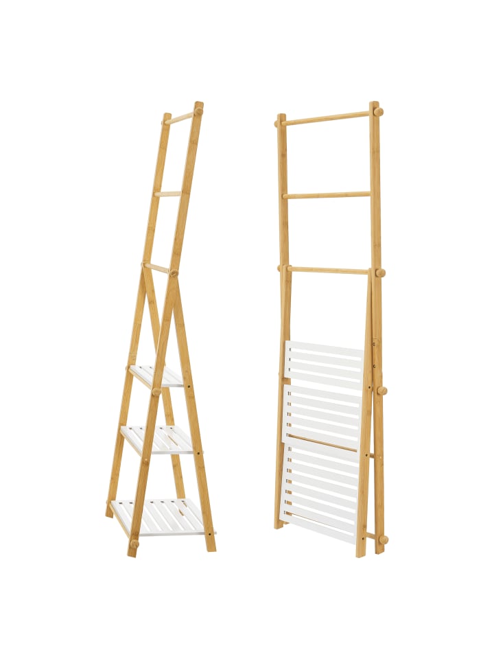 en.casa Badregal Lapinjärvi Bambus in Beige (H)152cm (B)53cm (T)31cm günstig kaufen onesize