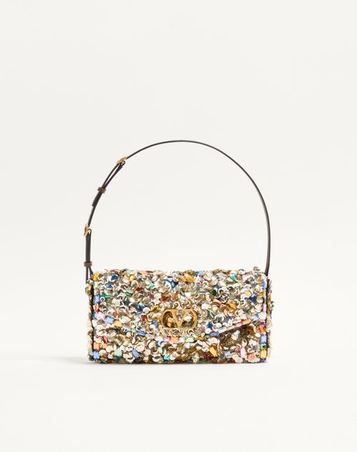 Bolsa de ombro pequena bordada Valentino Garavani Devain