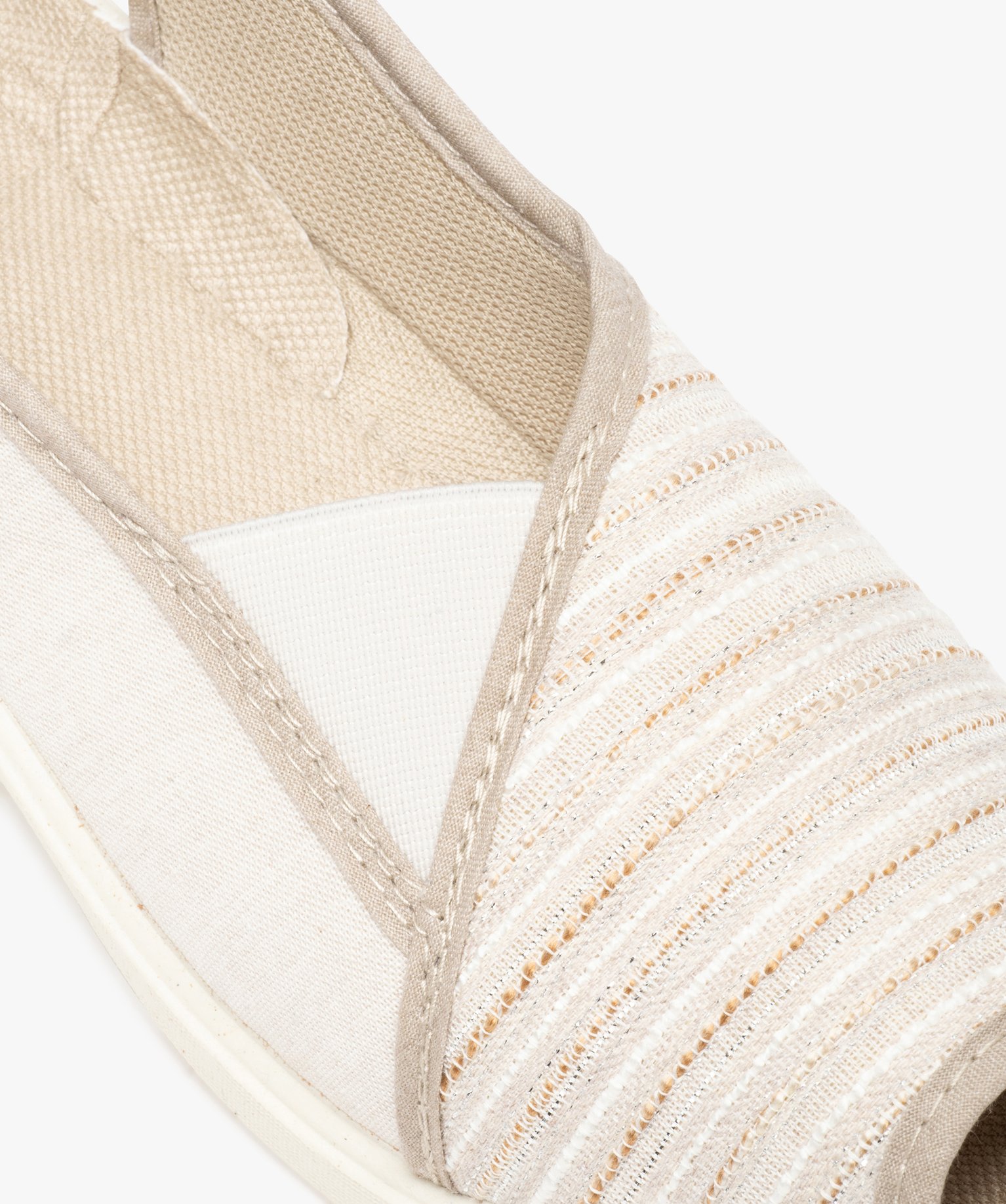 Chaussures femme spécial confort avec dessus en toile beige | GEMO