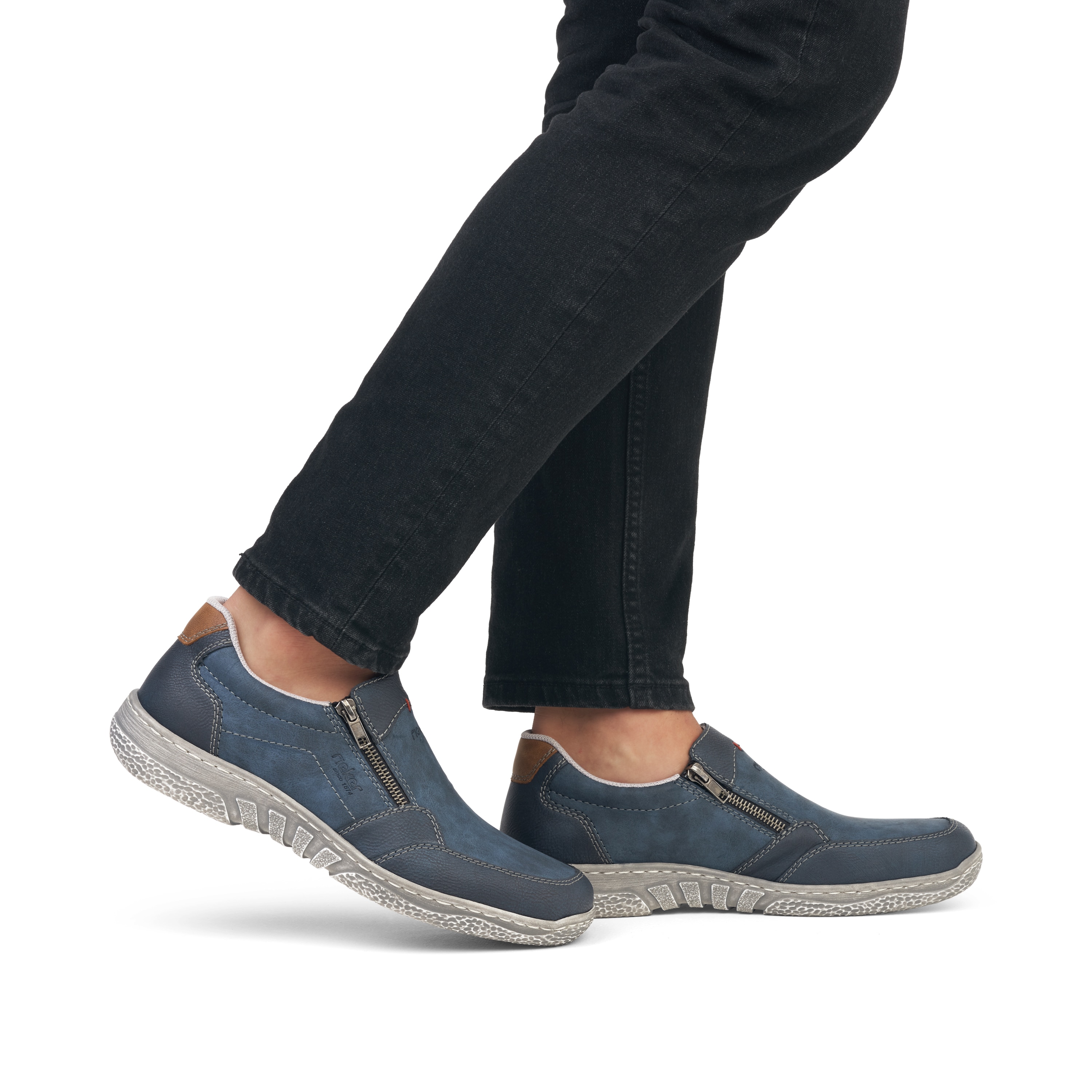 Rieker Herren Slipper blaugrau
