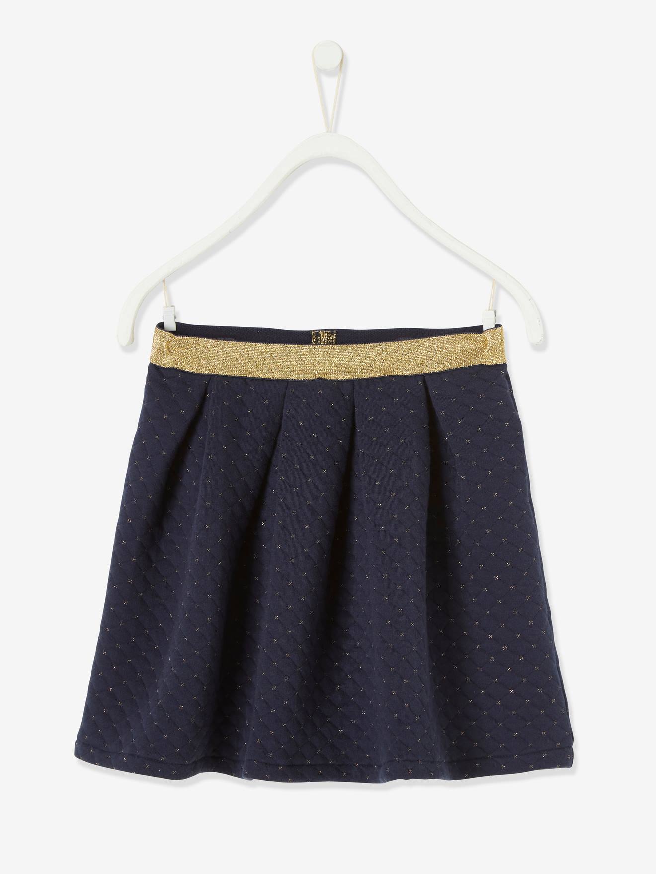 Jupe Basics fille effet quilté fils irisés encre
