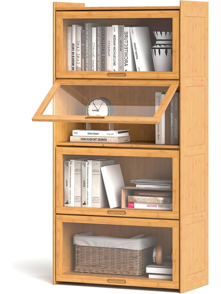 COSTWAY 4 stöckiges Bücherregal 69 x 34 x 140 cm in Hellbraun günstig kaufen onesize