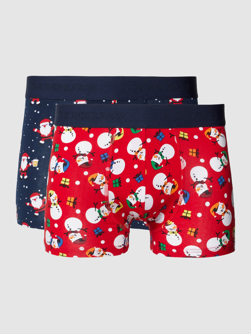 Trunks mit elastischem Bund im 2er-Pack in dunkelblau
