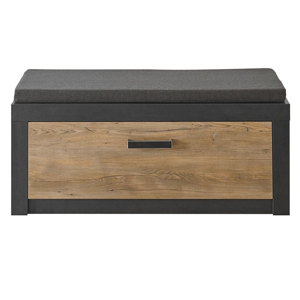 Lomadox Stauraumschrank BAKU-61 Fresco anthrazit mit Kastanienbraun 107x48x42 cm