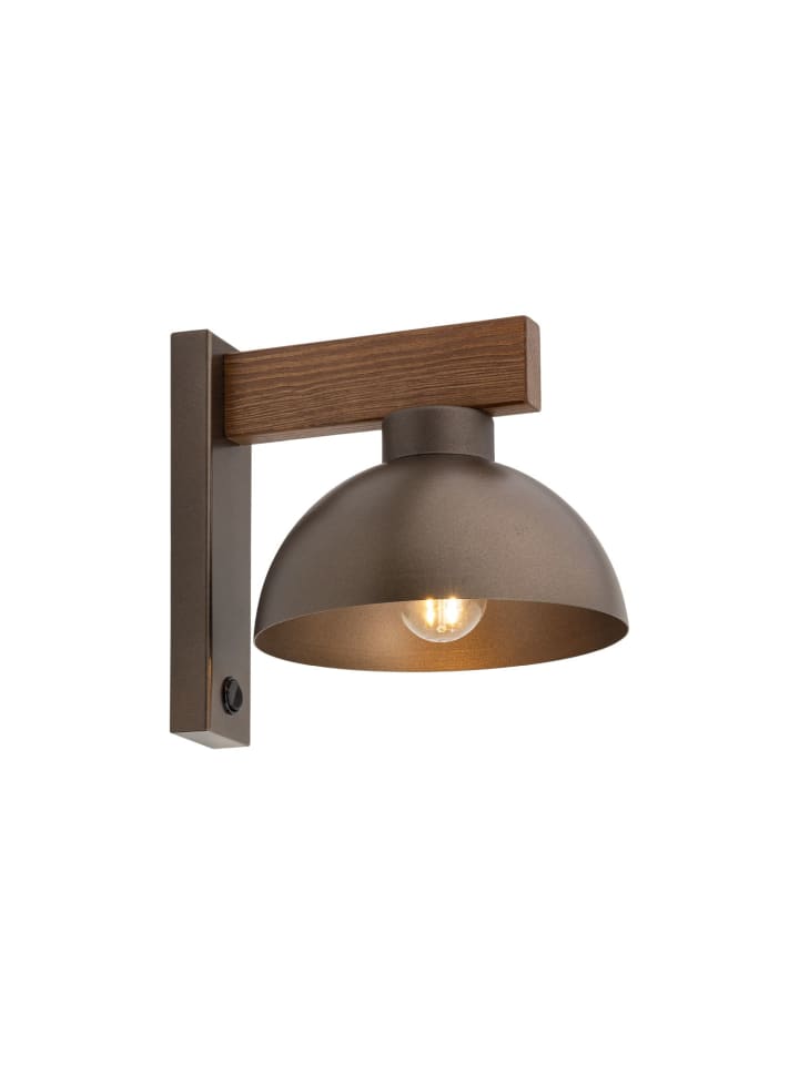 Licht-Erlebnisse Wandlampe in Walnuss Braun günstig kaufen onesize