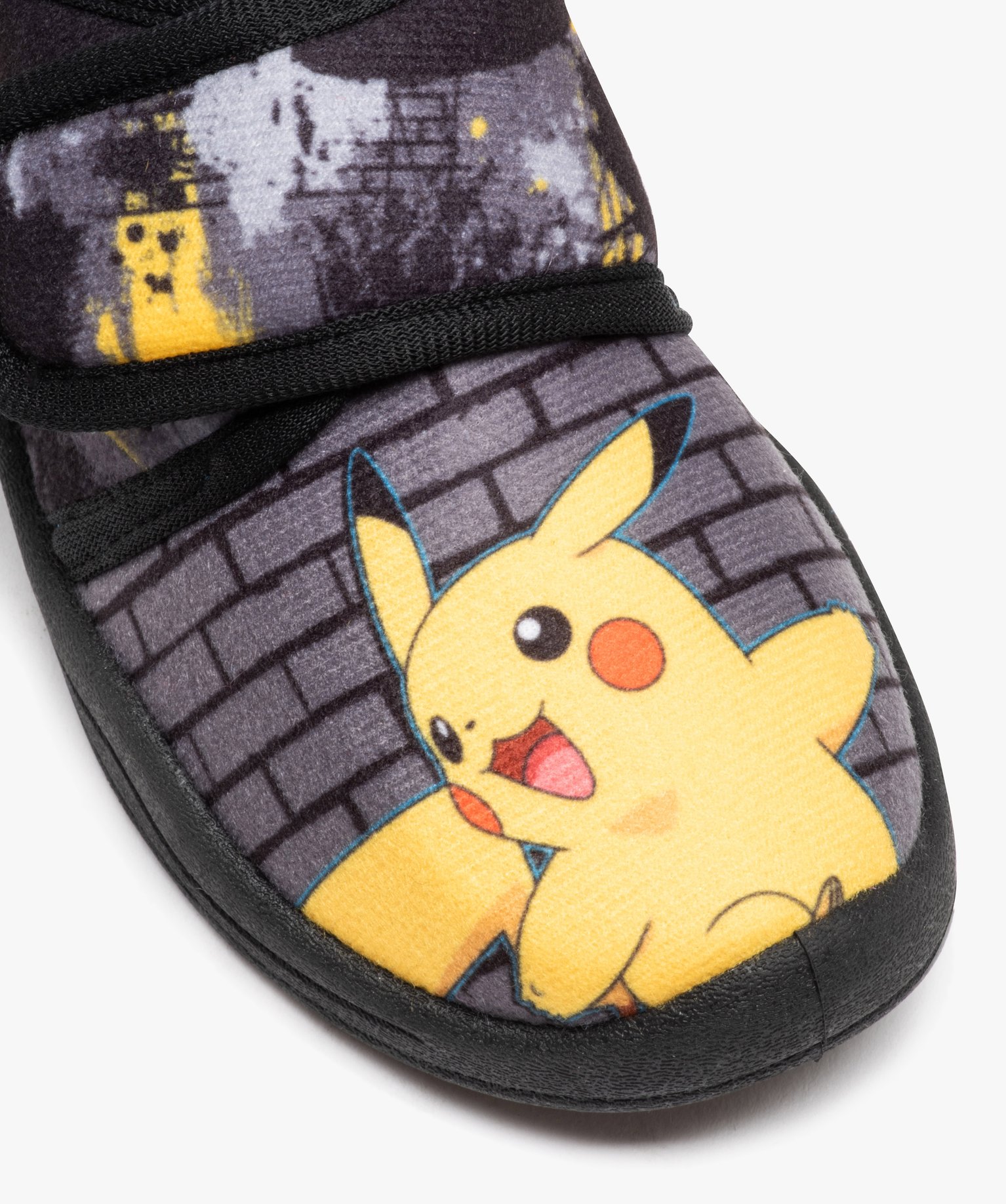 Chaussons Garçon à scratch imprimés Pikachu - Pokemon gris | GEMO