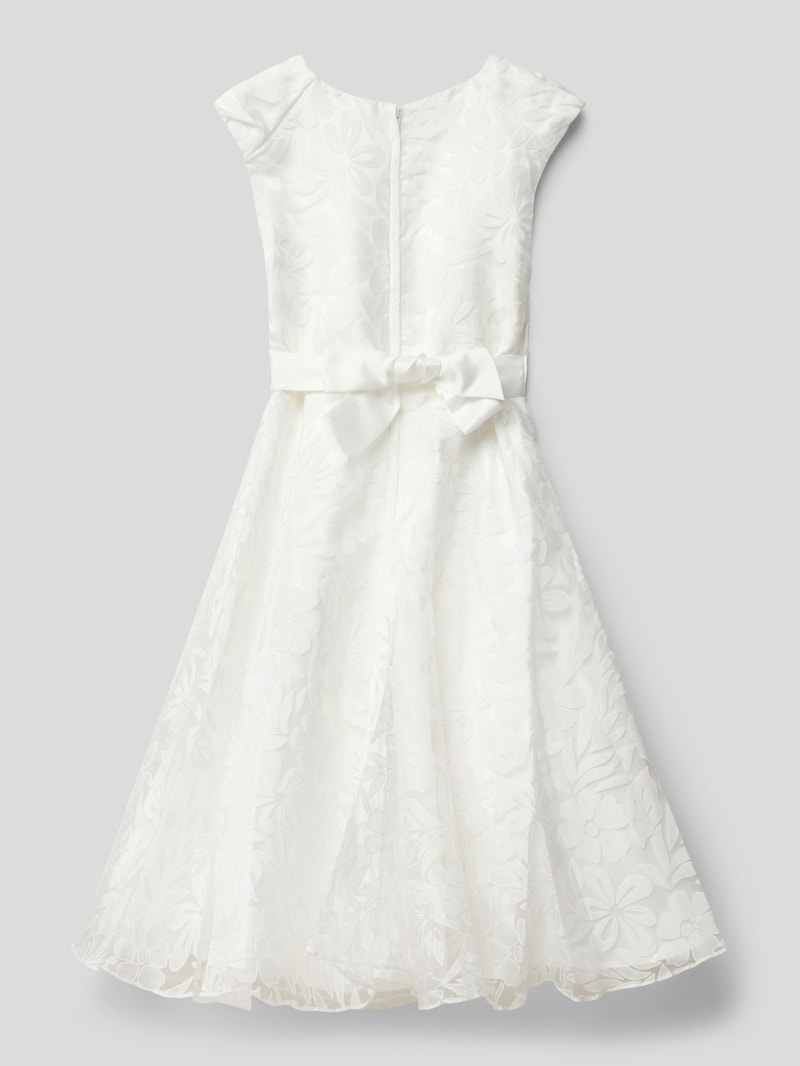 Kleid mit Rundhalsausschnitt in ecru