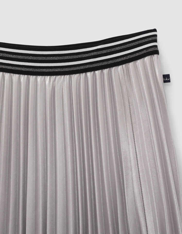 Jupe asymétrique argent plissée fille