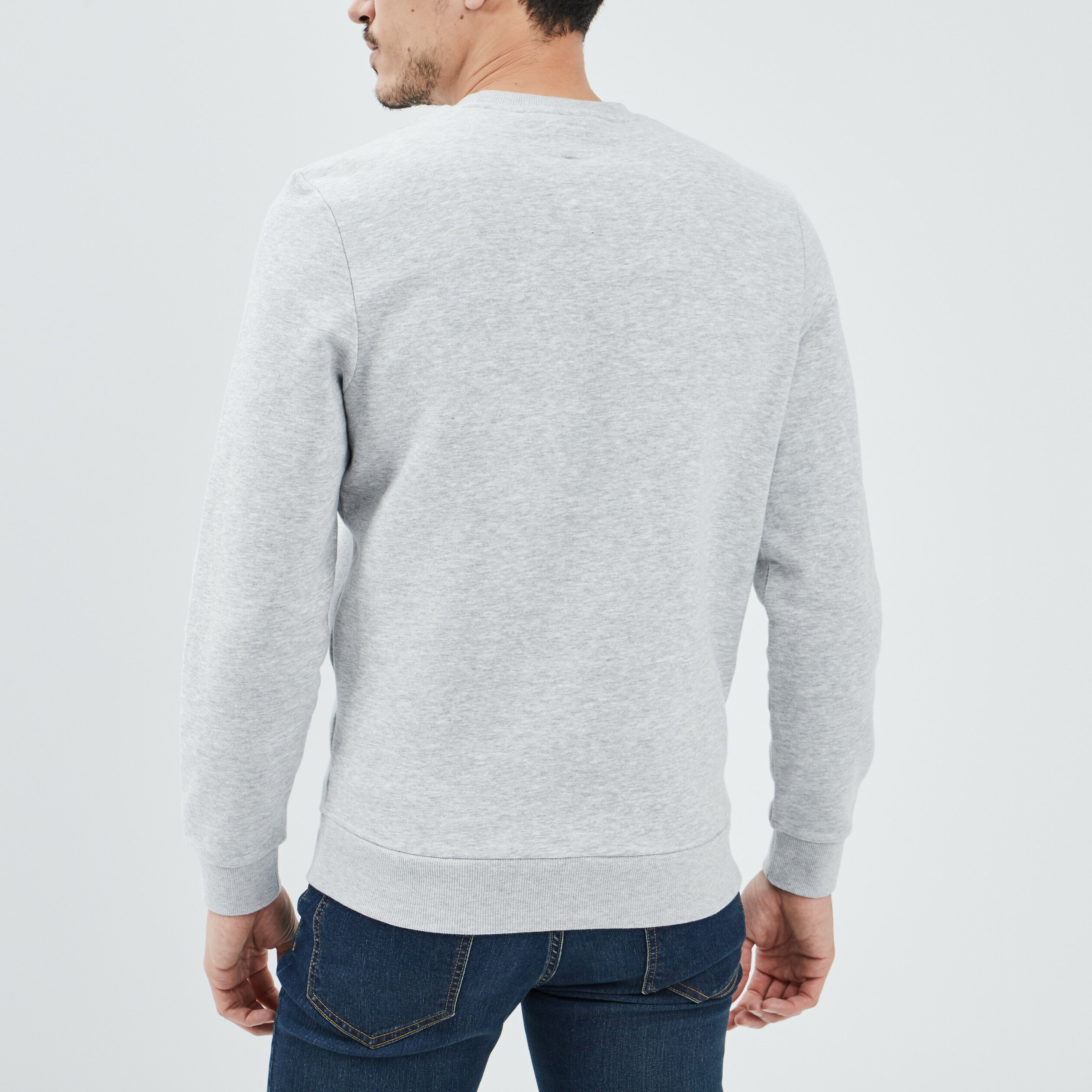 Sweat avec col rond gris clair homme | La Halle