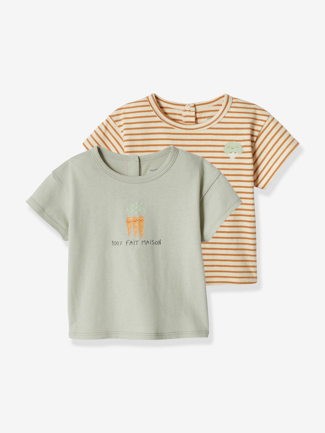 Vertbaudet 2er-Pack Baby T-Shirts - hellblau