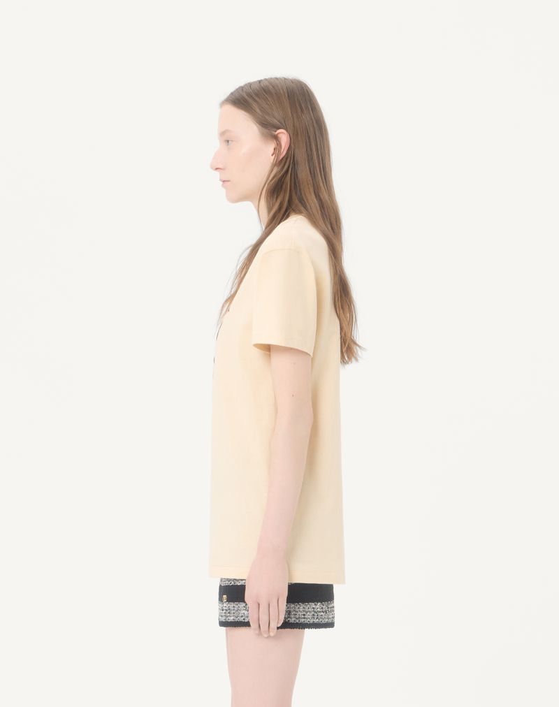 T-shirt med panterprint i bomuldsjersey