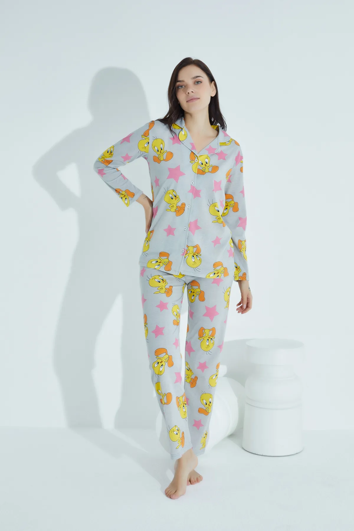 STRAWBERRY  Pyjama-Set aus Baumwolle mit Knöpfen