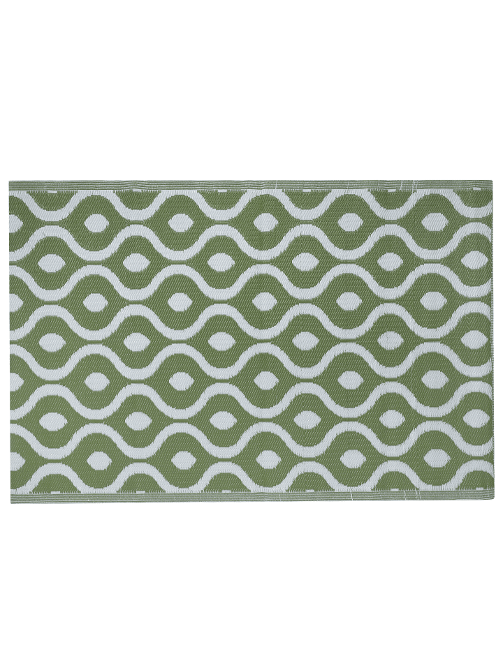 Beliani Outdoorteppich PUNE in Grün/Weiß - (W) 120 x (H) 0.5 x (L) 180 cm günstig kaufen onesize